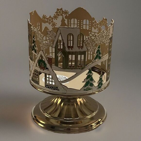 Bath & Body Works Holiday Village Scene 3-Wick Candle Holder Limited Edition - Picture 3 of 16